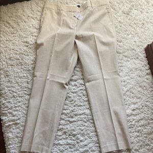 NWT Ann Taylor Women’s Light Beige Cotton Linen Dress Straight Pants Size 14